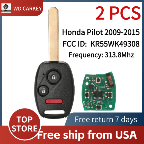 3 Button 313.8Mhz for Honda Pilot 2009-2015 FCC ID: KR55WK49308
